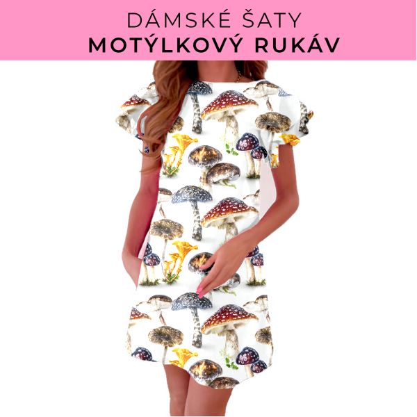 DÁMSKÝ střih - šaty s motýlkovým rukávem