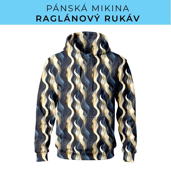 PÁNSKÝ střih - mikina raglan ZÁKLADNÍ s kapucí