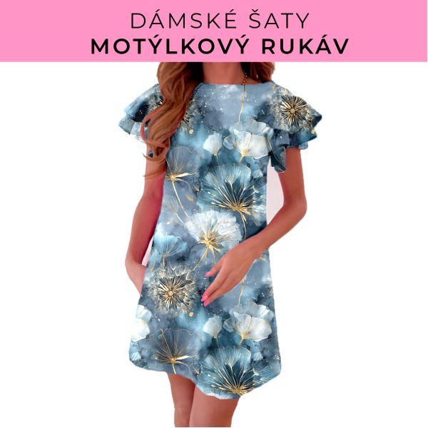 DÁMSKÝ střih - šaty s motýlkovým rukávem