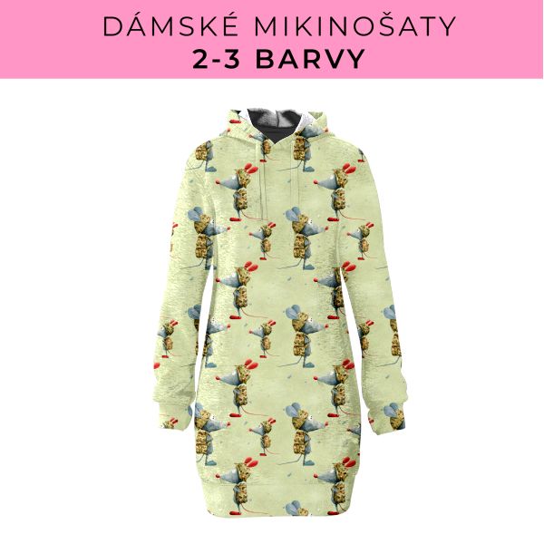 DÁMSKÝ střih - Mikinošaty 2-3 barvy