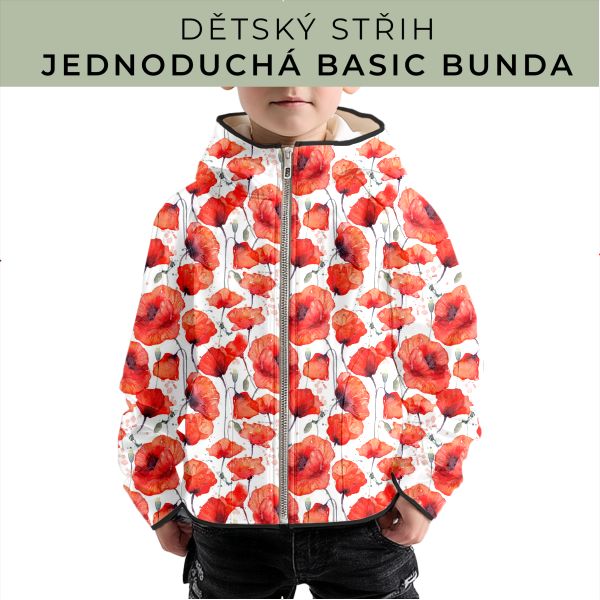 Dětský střih - jednoduchá dětská BASIC  bunda
