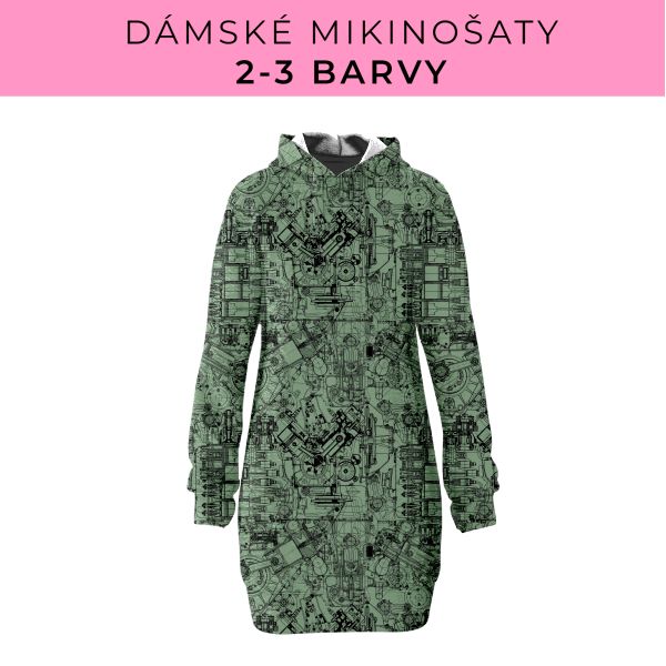 DÁMSKÝ střih - Mikinošaty 2-3 barvy