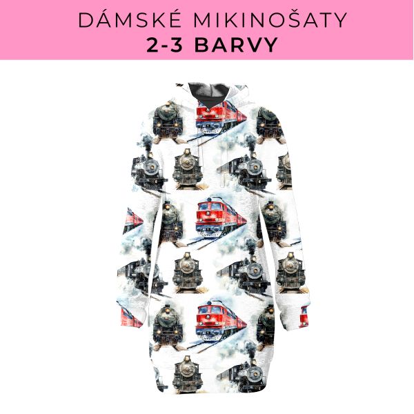DÁMSKÝ střih - Mikinošaty 2-3 barvy