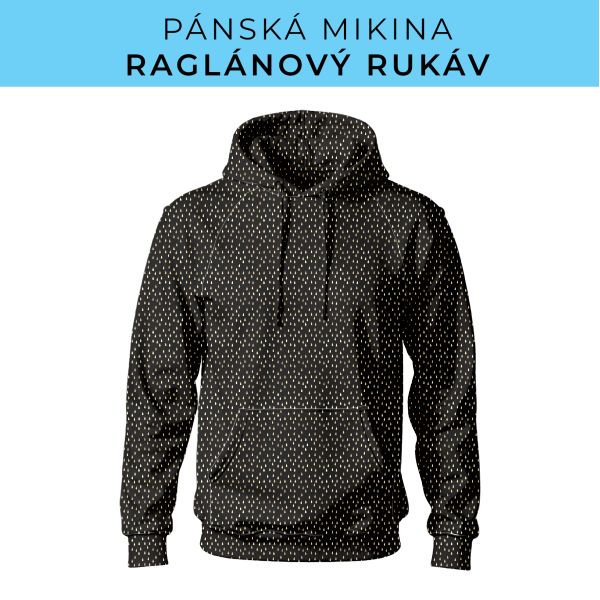 PÁNSKÝ střih - mikina raglan ZÁKLADNÍ s kapucí