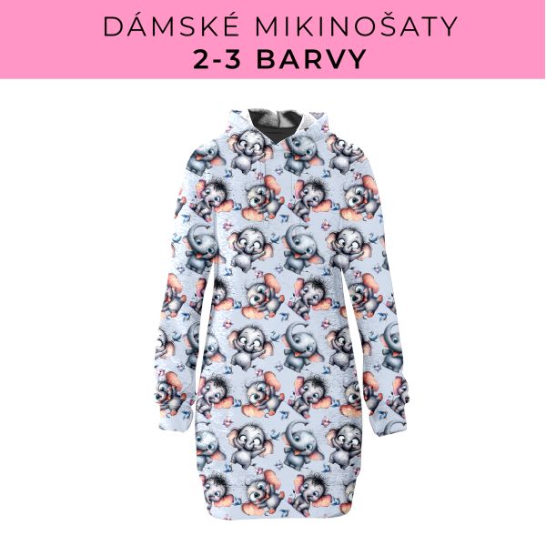 DÁMSKÝ střih - Mikinošaty 2-3 barvy