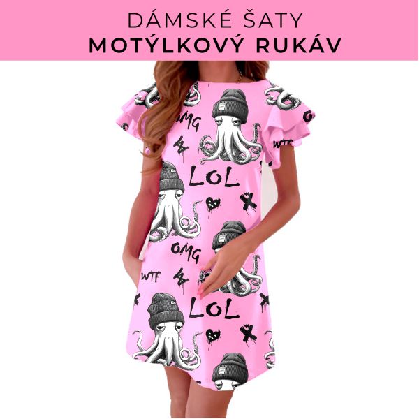 DÁMSKÝ střih - šaty s motýlkovým rukávem