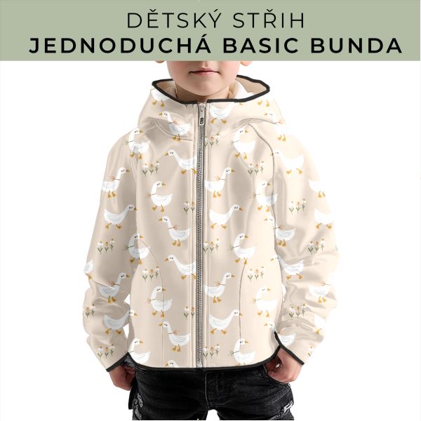 Dětský střih - jednoduchá dětská BASIC  bunda
