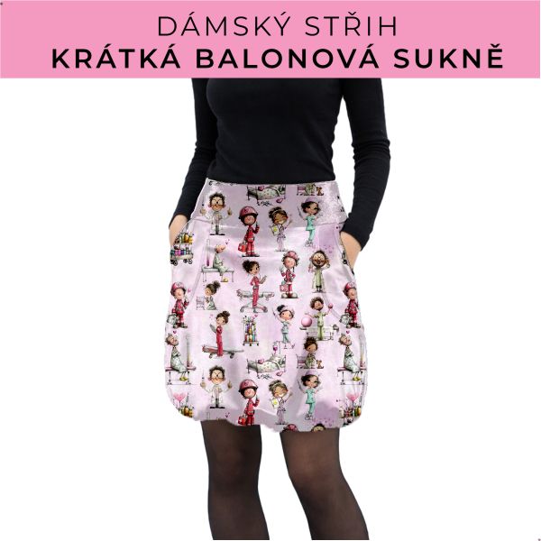 Dámský střih - balonová krátká sukně