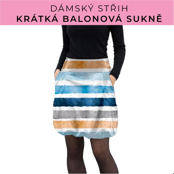 Dámský střih - balonová krátká sukně