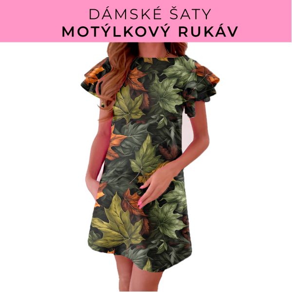 DÁMSKÝ střih - šaty s motýlkovým rukávem