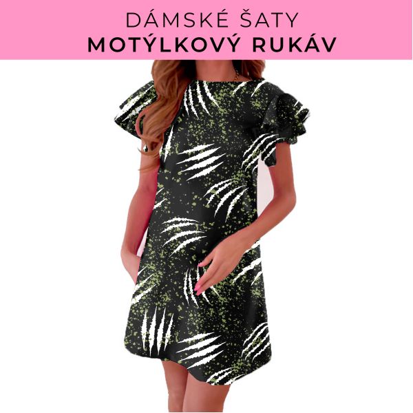 DÁMSKÝ střih - šaty s motýlkovým rukávem