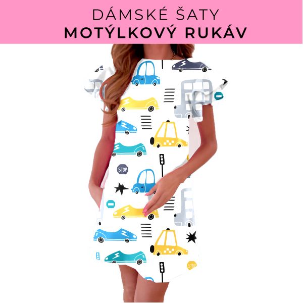 DÁMSKÝ střih - šaty s motýlkovým rukávem