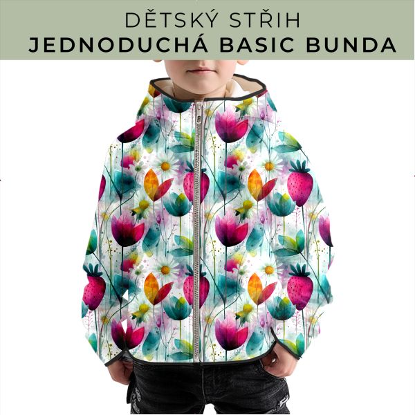 Dětský střih - jednoduchá dětská BASIC  bunda