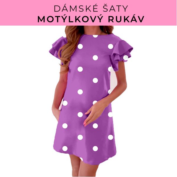 DÁMSKÝ střih - šaty s motýlkovým rukávem