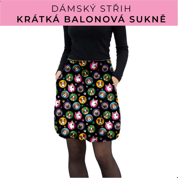 Dámský střih - balonová krátká sukně