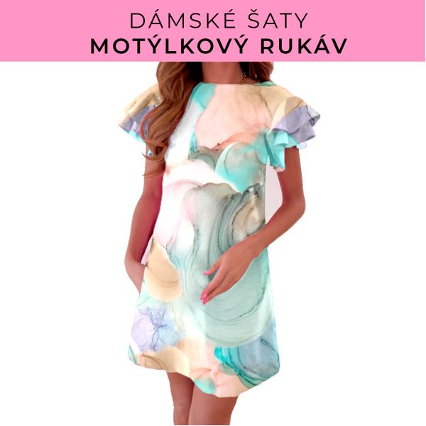 DÁMSKÝ střih - šaty s motýlkovým rukávem
