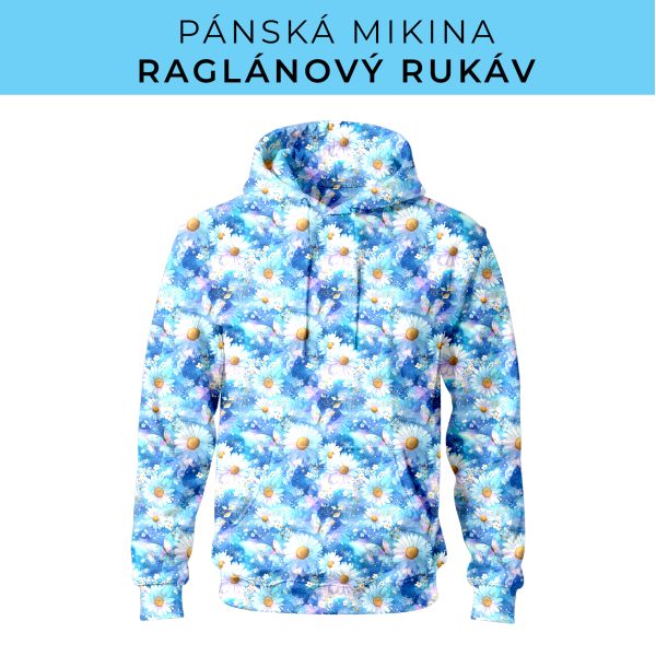 PÁNSKÝ střih - mikina raglan ZÁKLADNÍ s kapucí