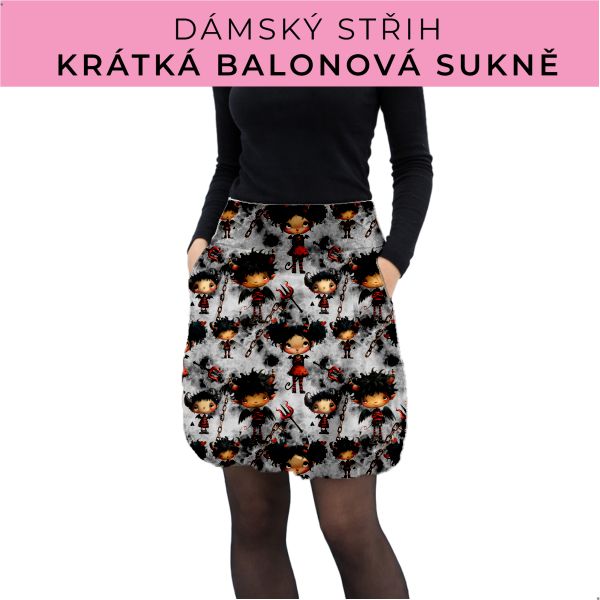 Dámský střih - balonová krátká sukně