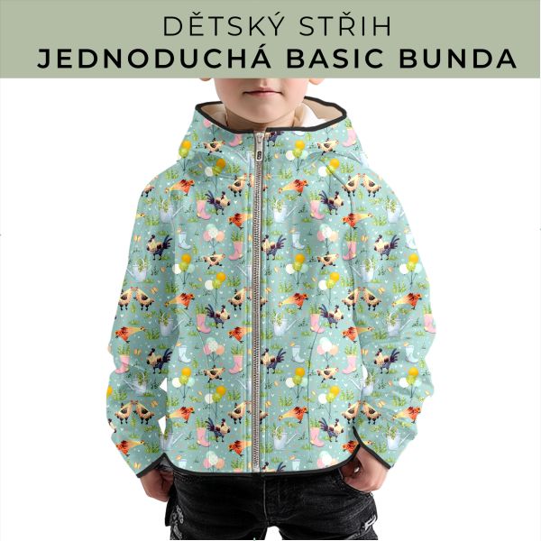 Dětský střih - jednoduchá dětská BASIC  bunda