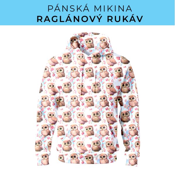 PÁNSKÝ střih - mikina raglan ZÁKLADNÍ s kapucí