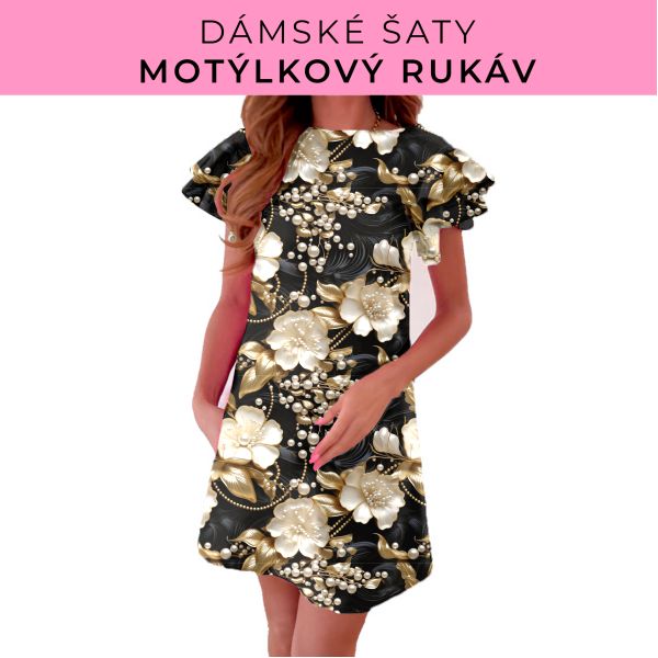 DÁMSKÝ střih - šaty s motýlkovým rukávem