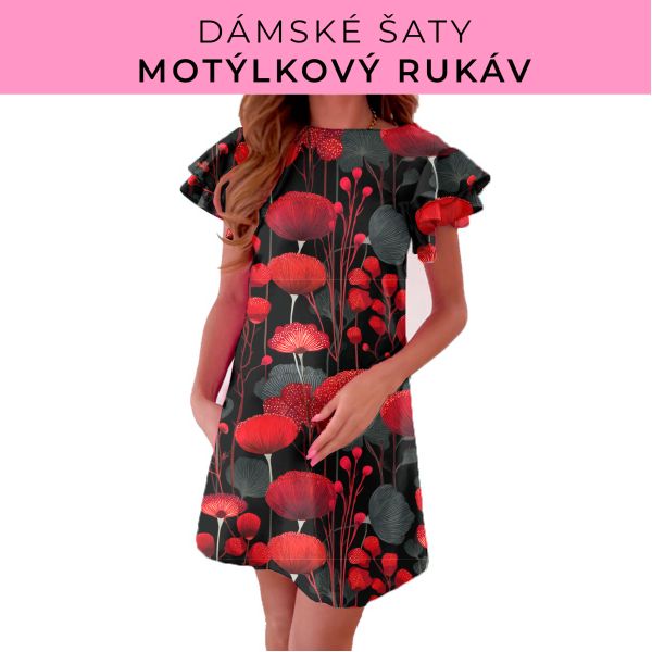 DÁMSKÝ střih - šaty s motýlkovým rukávem