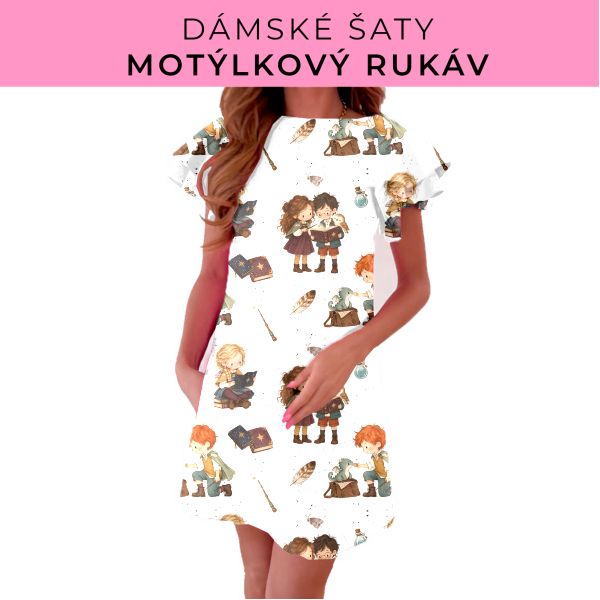 DÁMSKÝ střih - šaty s motýlkovým rukávem