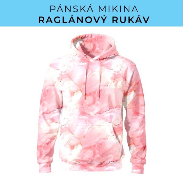 PÁNSKÝ střih - mikina raglan ZÁKLADNÍ s kapucí