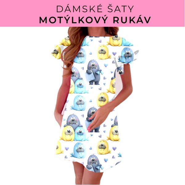 DÁMSKÝ střih - šaty s motýlkovým rukávem