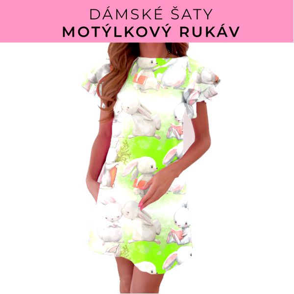DÁMSKÝ střih - šaty s motýlkovým rukávem