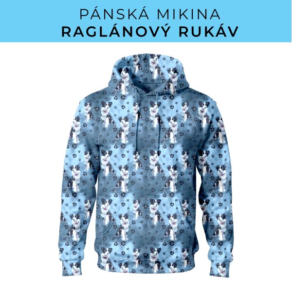 PÁNSKÝ střih - mikina raglan ZÁKLADNÍ s kapucí