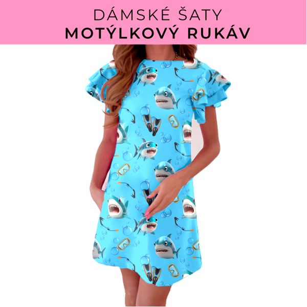 DÁMSKÝ střih - šaty s motýlkovým rukávem