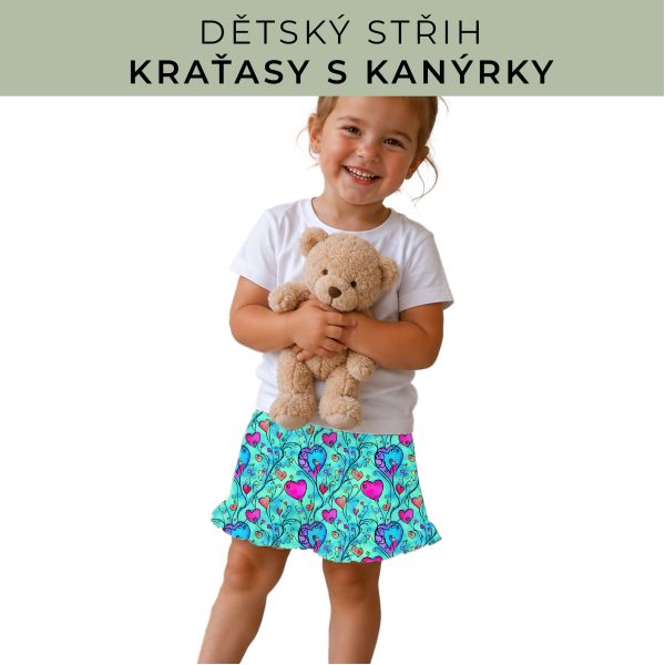Dětský střih - Kraťásky s kanýrkem