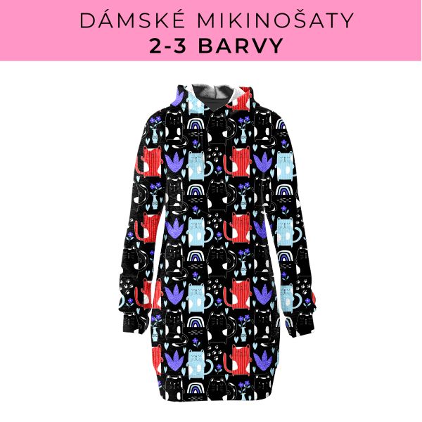 DÁMSKÝ střih - Mikinošaty 2-3 barvy