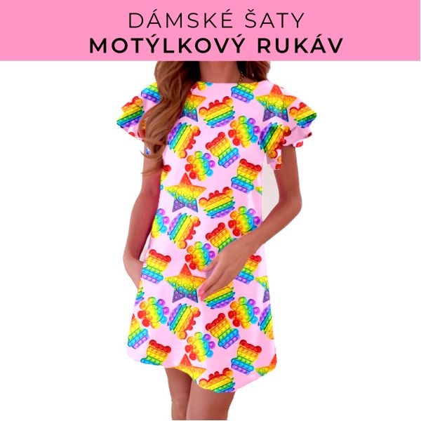 DÁMSKÝ střih - šaty s motýlkovým rukávem