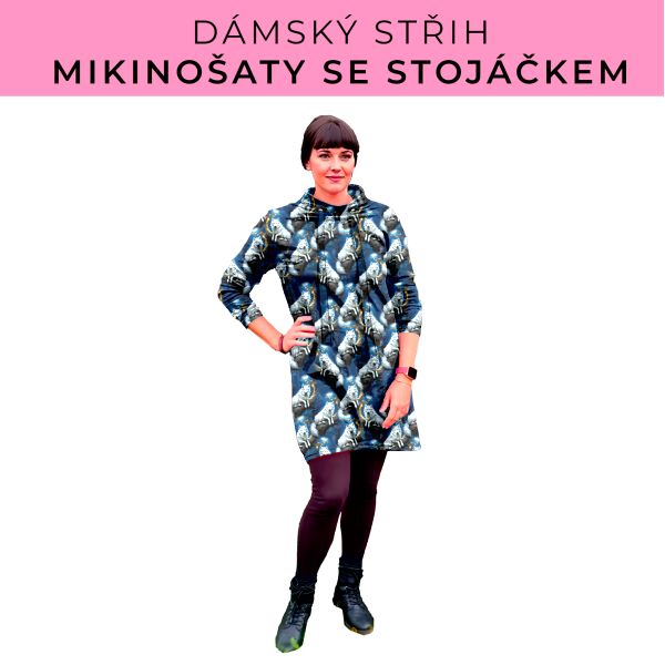 Dámský střih - mikinové šaty se stojáčkem