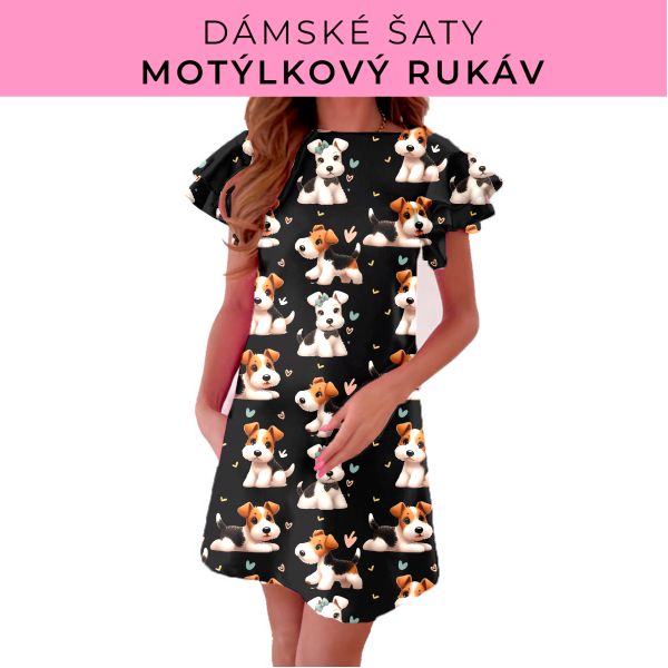 DÁMSKÝ střih - šaty s motýlkovým rukávem