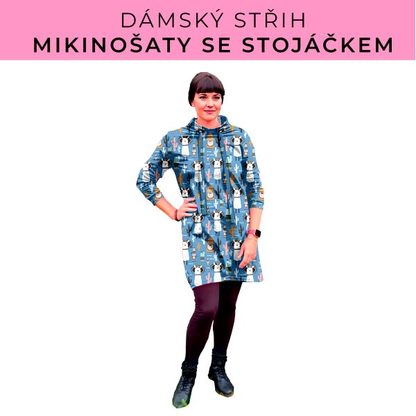 Dámský střih - mikinové šaty se stojáčkem