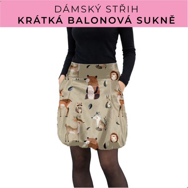 Dámský střih - balonová krátká sukně