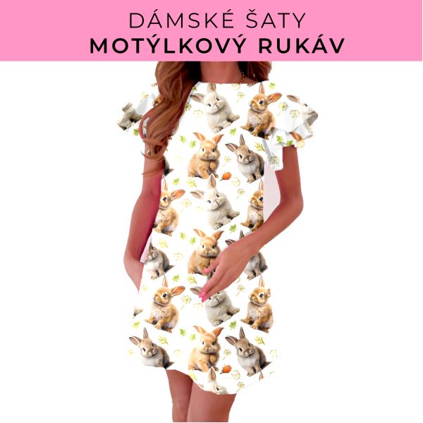 DÁMSKÝ střih - šaty s motýlkovým rukávem