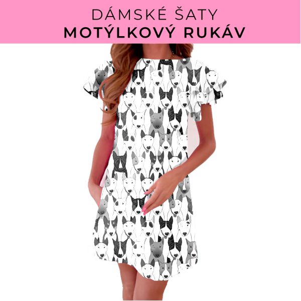 DÁMSKÝ střih - šaty s motýlkovým rukávem