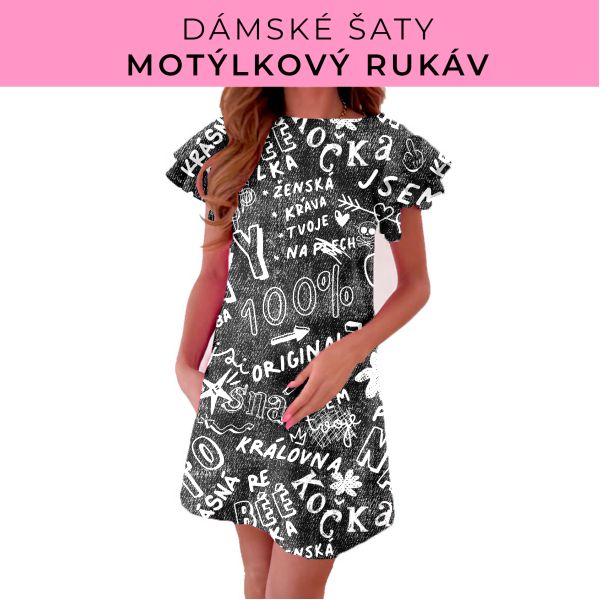 DÁMSKÝ střih - šaty s motýlkovým rukávem