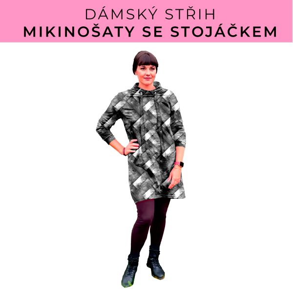 Dámský střih - mikinové šaty se stojáčkem