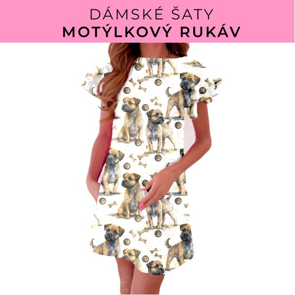 DÁMSKÝ střih - šaty s motýlkovým rukávem