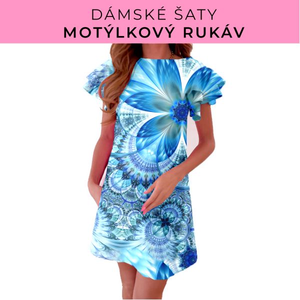 DÁMSKÝ střih - šaty s motýlkovým rukávem