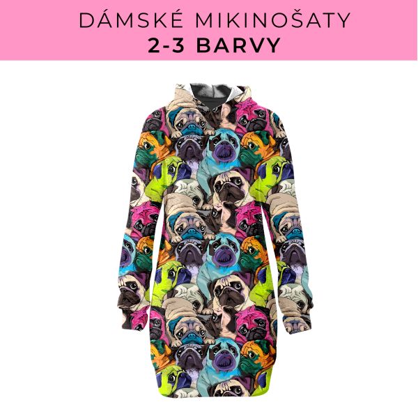 DÁMSKÝ střih - Mikinošaty 2-3 barvy