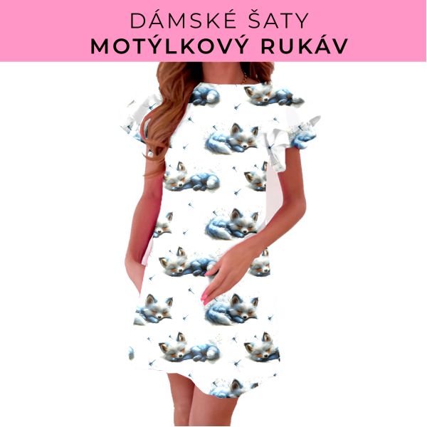 DÁMSKÝ střih - šaty s motýlkovým rukávem