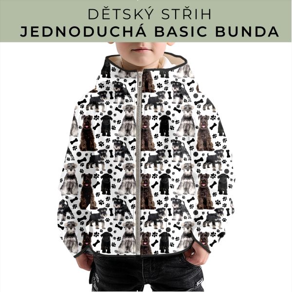 Dětský střih - jednoduchá dětská BASIC  bunda