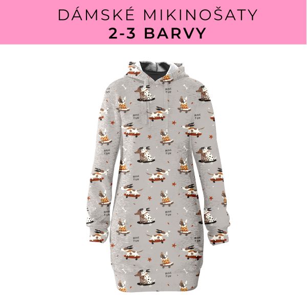 DÁMSKÝ střih - Mikinošaty 2-3 barvy