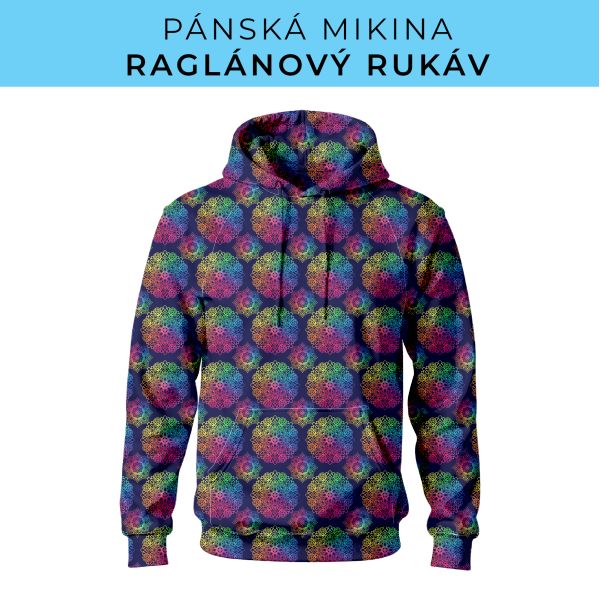 PÁNSKÝ střih - mikina raglan ZÁKLADNÍ s kapucí